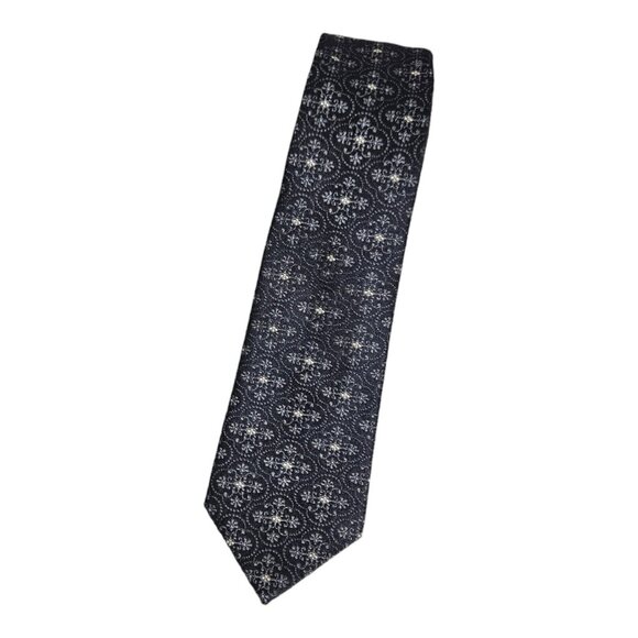 RODA Men's 100% Silk Necktie LUXURY Tie Blue Geometric W:2.7" EUC